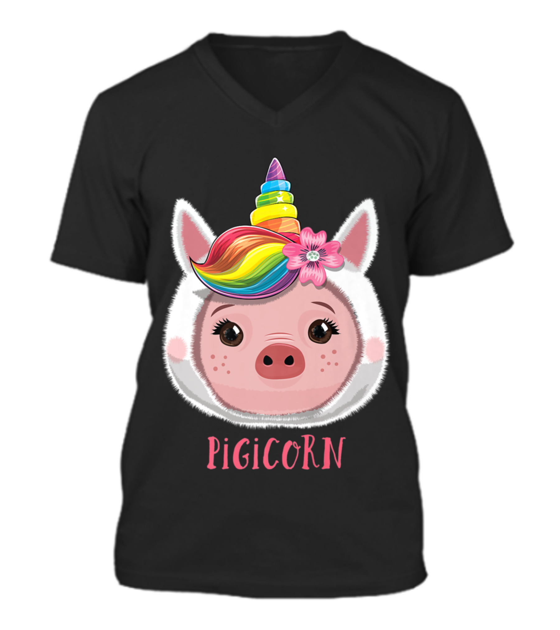 Pigicorn Pig Unicorn Girls Pig Gifts V-Neck Unisex T-Shirt Pigicorn Pig Unicorn Girls Pig Gifts V-Neck Unisex T-Shirt