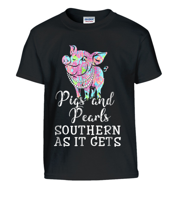 Pigs and pearls southern ...Kids T-Shirt Pigs and pearls southern ...Kids T-Shirt