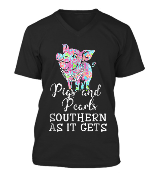 Pigs and pearls southern as it gets V-Neck Unisex T-Shirt Pigs and pearls southern as it gets V-Neck Unisex T-Shirt