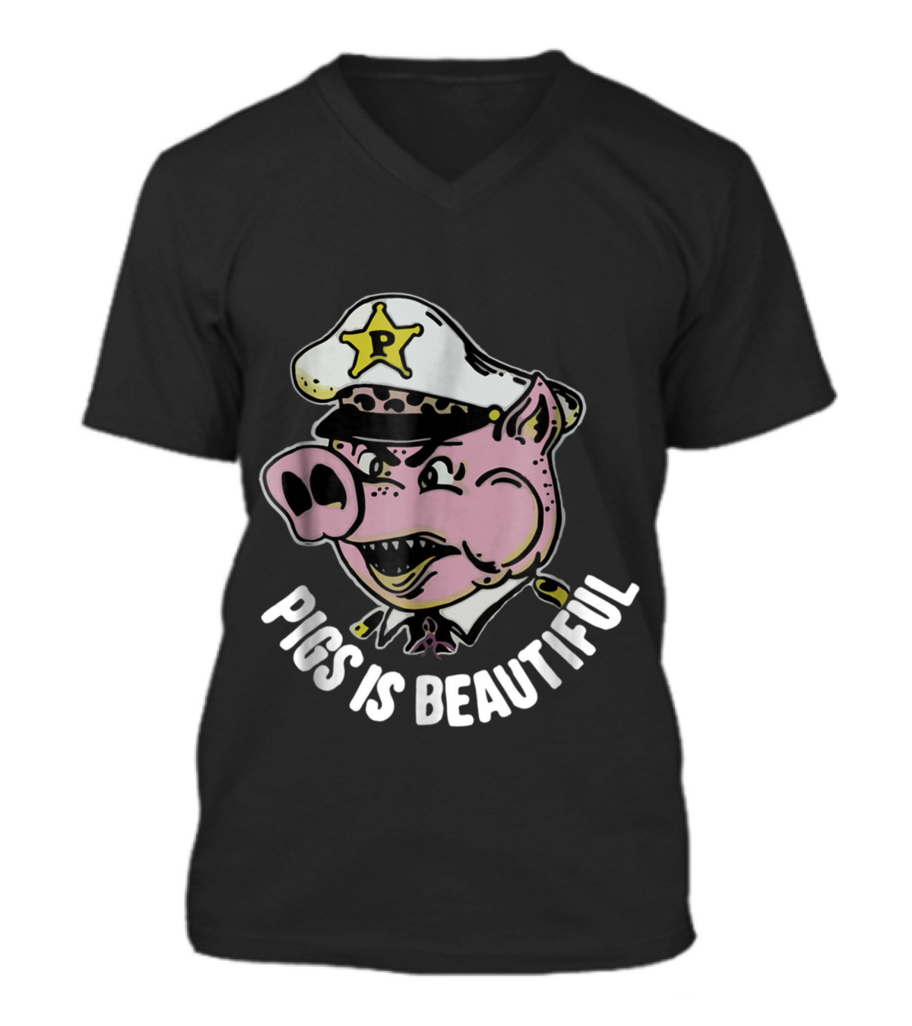 Pigs is beautiful . New V-Neck Unisex T-Shirt Pigs is beautiful . New V-Neck Unisex T-Shirt