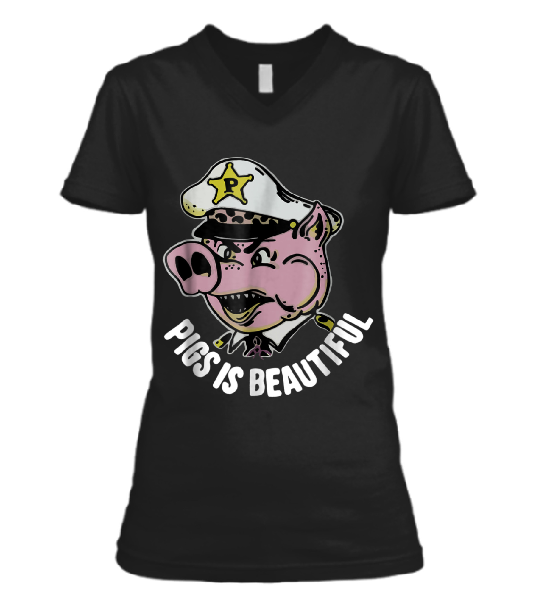 Pigs is beautiful . New V-Neck Womens T-Shirt Pigs is beautiful . New V-Neck Womens T-Shirt