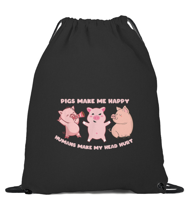 Pigs Make Me Happy Funny ...Drawstring Bag Pigs Make Me Happy Funny ...Drawstring Bag