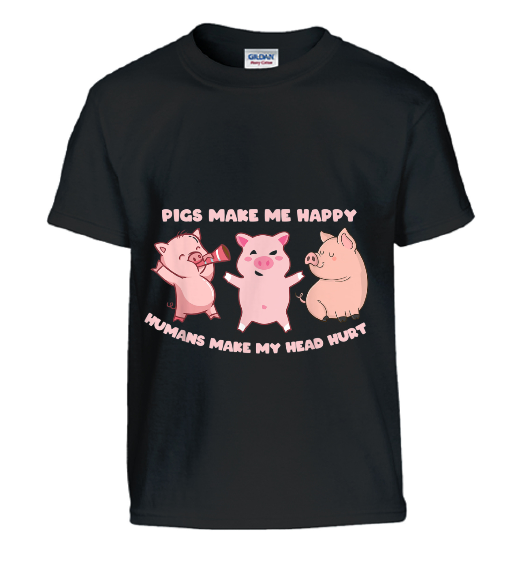 Pigs Make Me Happy Funny ...Kids T-Shirt 
