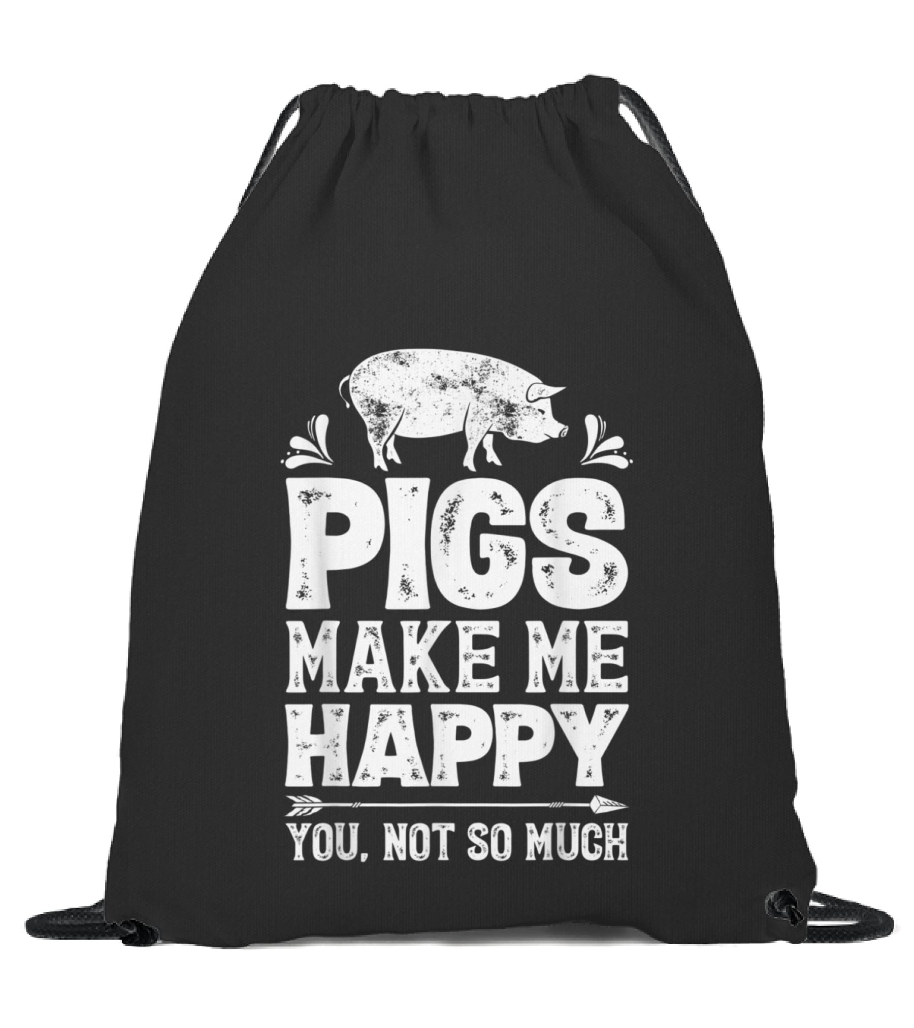 Pigs Make Me Happy T Funn...Drawstring Bag Pigs Make Me Happy T Funn...Drawstring Bag