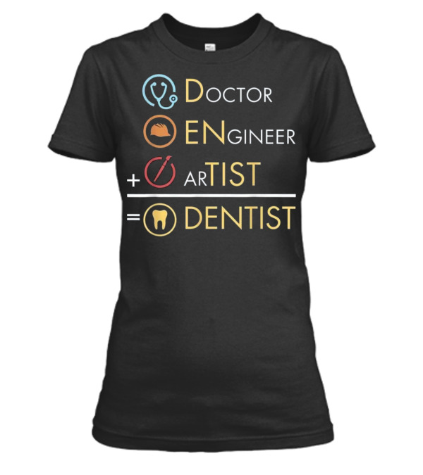 Doctor Engineer Artist = Dentist Funny Dent Womens T-Shirt Doctor Engineer Artist = Dentist Funny Dent Womens T-Shirt