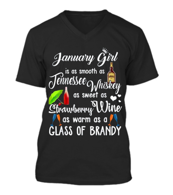 January Girl Is Smooth As...V-Neck Unisex T-Shirt January Girl Is Smooth As...V-Neck Unisex T-Shirt
