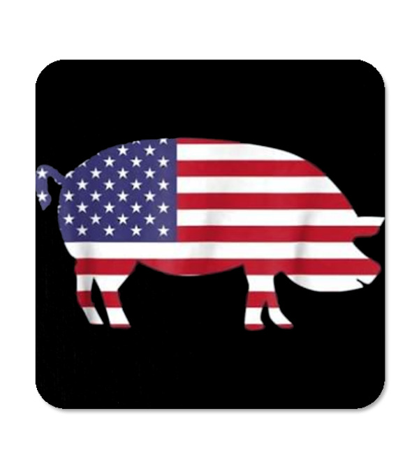 Pig American Flag Funny 4th of July USA Coaster Pig American Flag Funny 4th of July USA Coaster