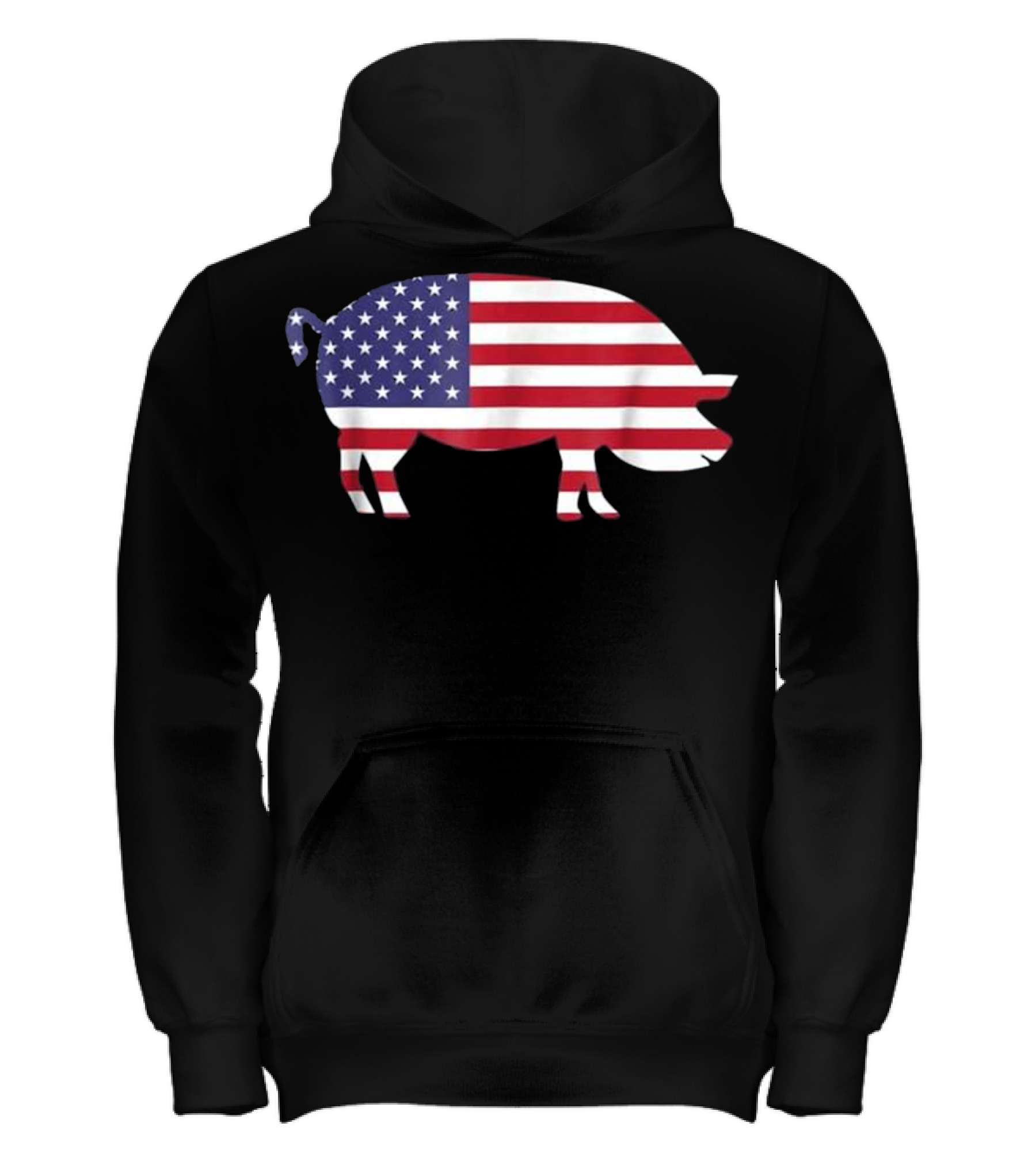 Pig American Flag Funny 4...Kids Hoodie Pig American Flag Funny 4...Kids Hoodie