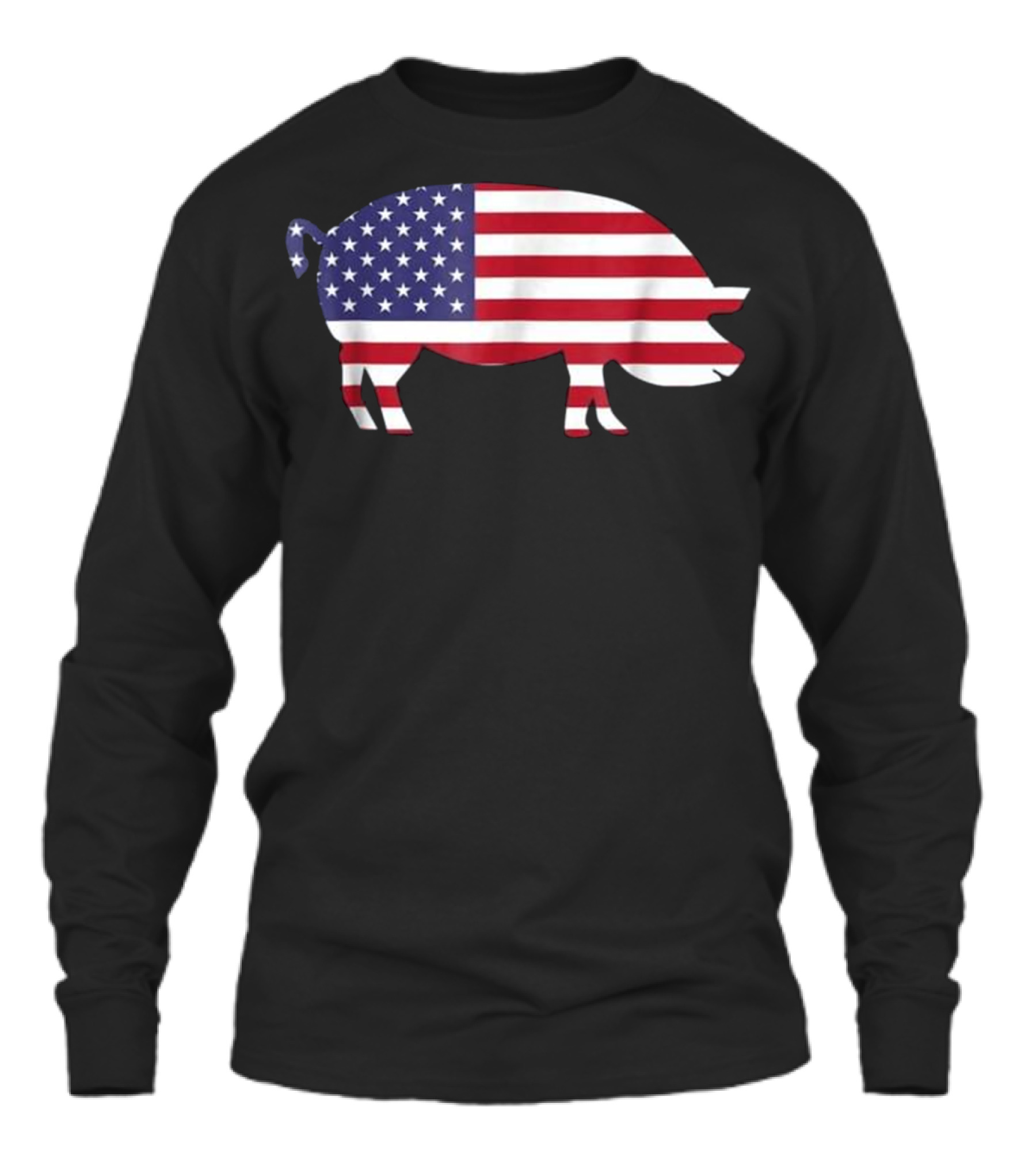 Pig American Flag Funny 4th of July USA Unisex Long Sleeve Pig American Flag Funny 4th of July USA Unisex Long Sleeve