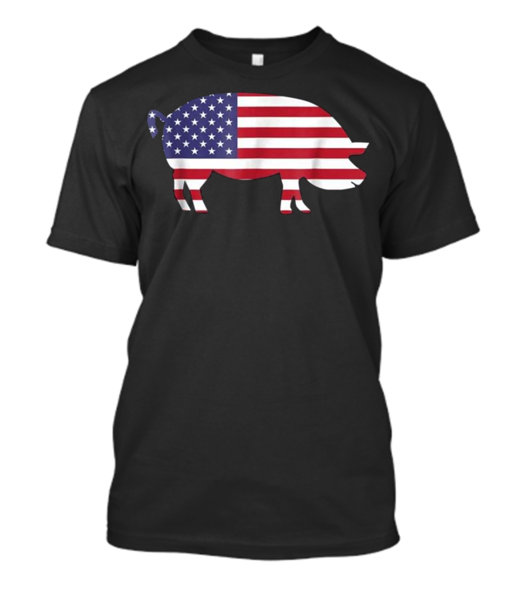 Pig American Flag Funny 4...T-Shirt 