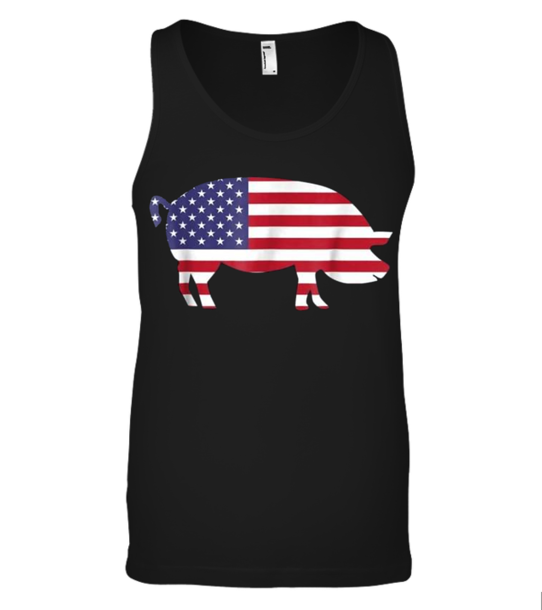 Pig American Flag Funny 4th of July USA Tank Top