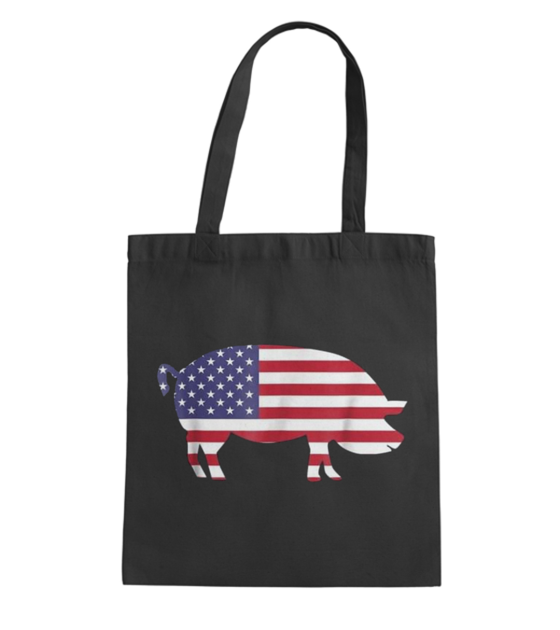Pig American Flag Funny 4th of July USA Tote Bag