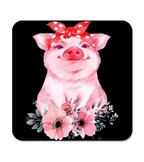 Pig Bandana cute for Girl and W Coaster Pig Bandana cute for Girl and W Coaster