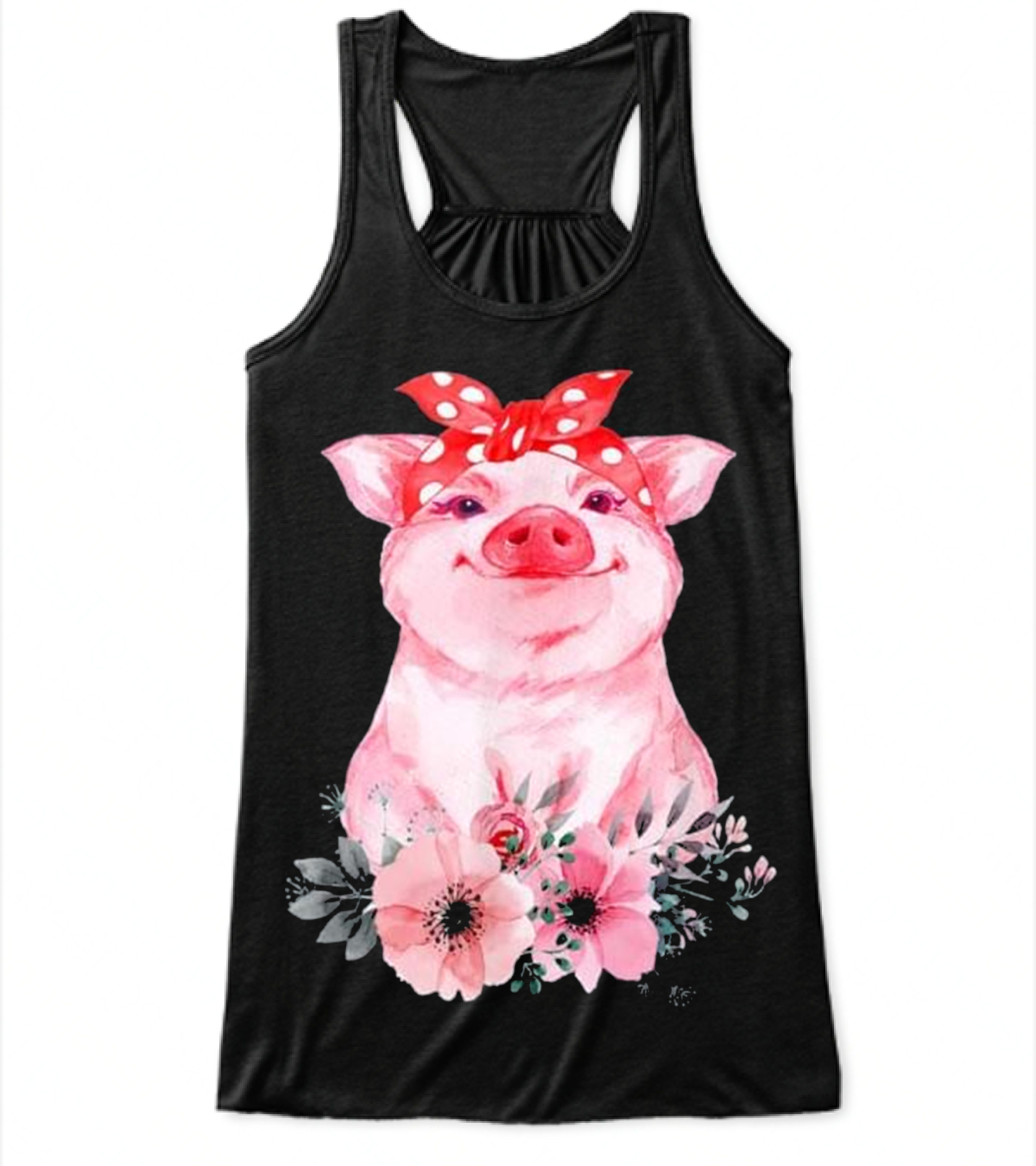 Pig Bandana cute for Girl and W Flowy Tank Top Pig Bandana cute for Girl and W Flowy Tank Top