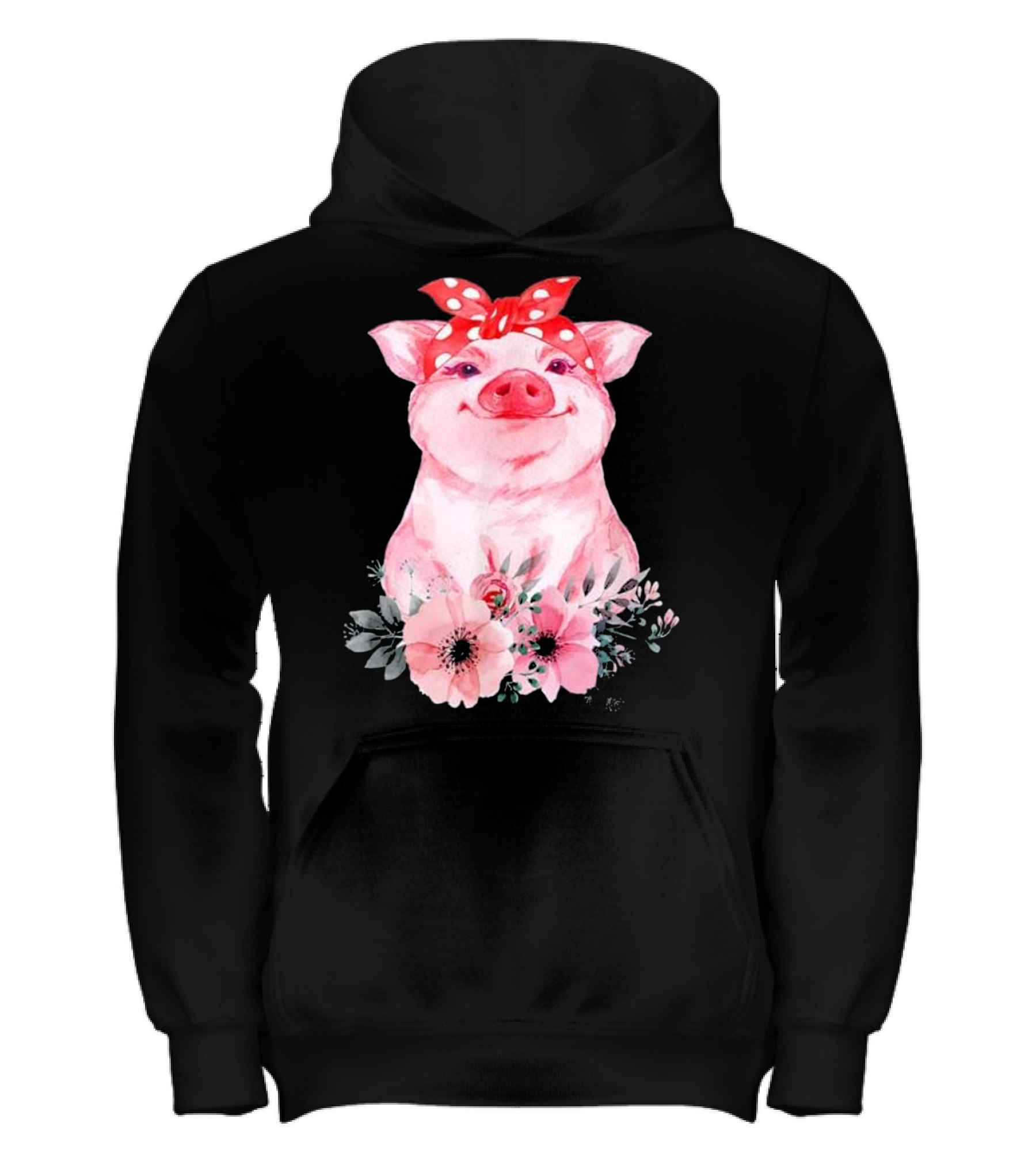 Pig Bandana cute for Girl...Kids Hoodie 