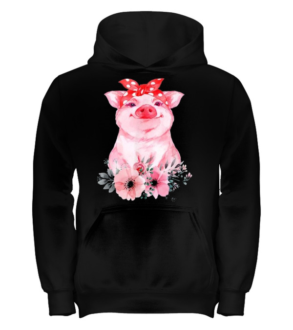 Pig Bandana cute for Girl and W Kids Hoodie Pig Bandana cute for Girl and W Kids Hoodie