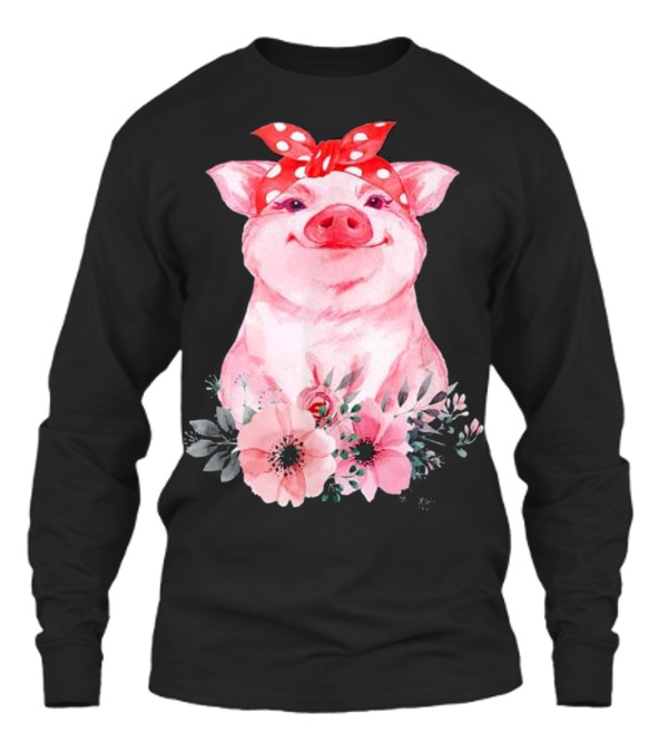 Pig Bandana cute for Girl...Unisex Long Sleeve Pig Bandana cute for Girl...Unisex Long Sleeve