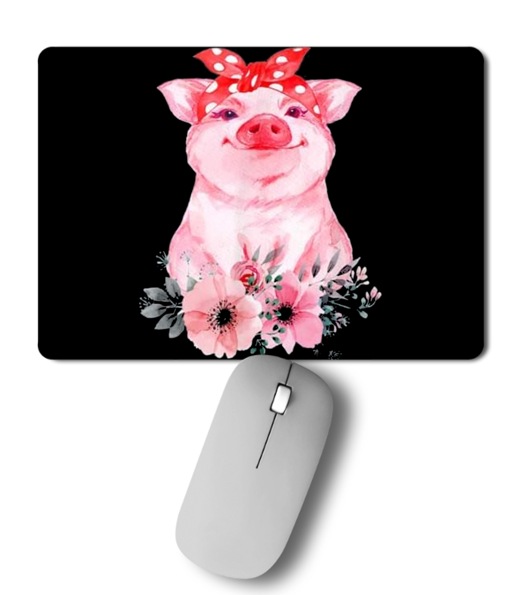 Pig Bandana cute for Girl...Mousepad Pig Bandana cute for Girl...Mousepad