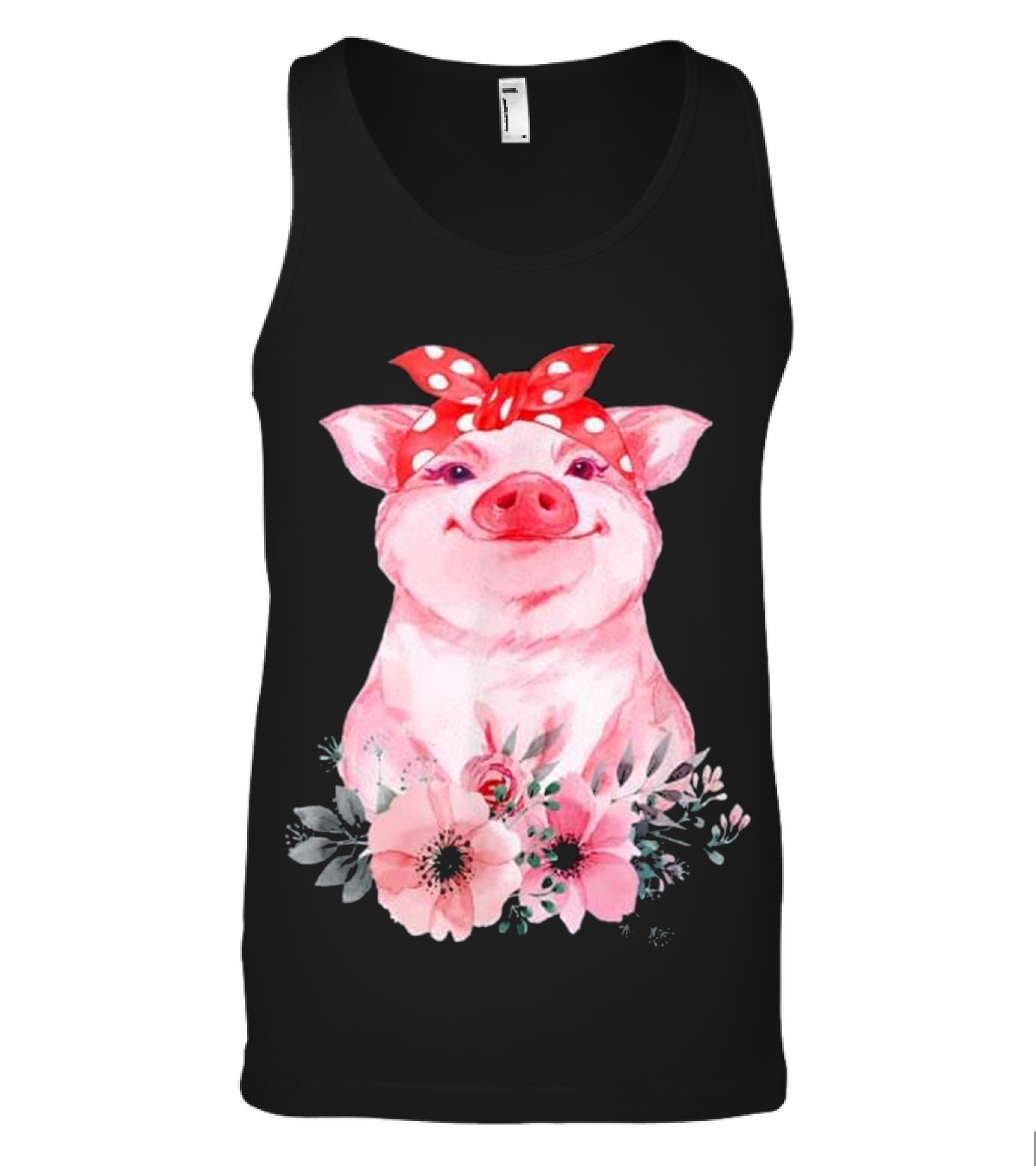 Pig Bandana cute for Girl...Tank Top Pig Bandana cute for Girl...Tank Top