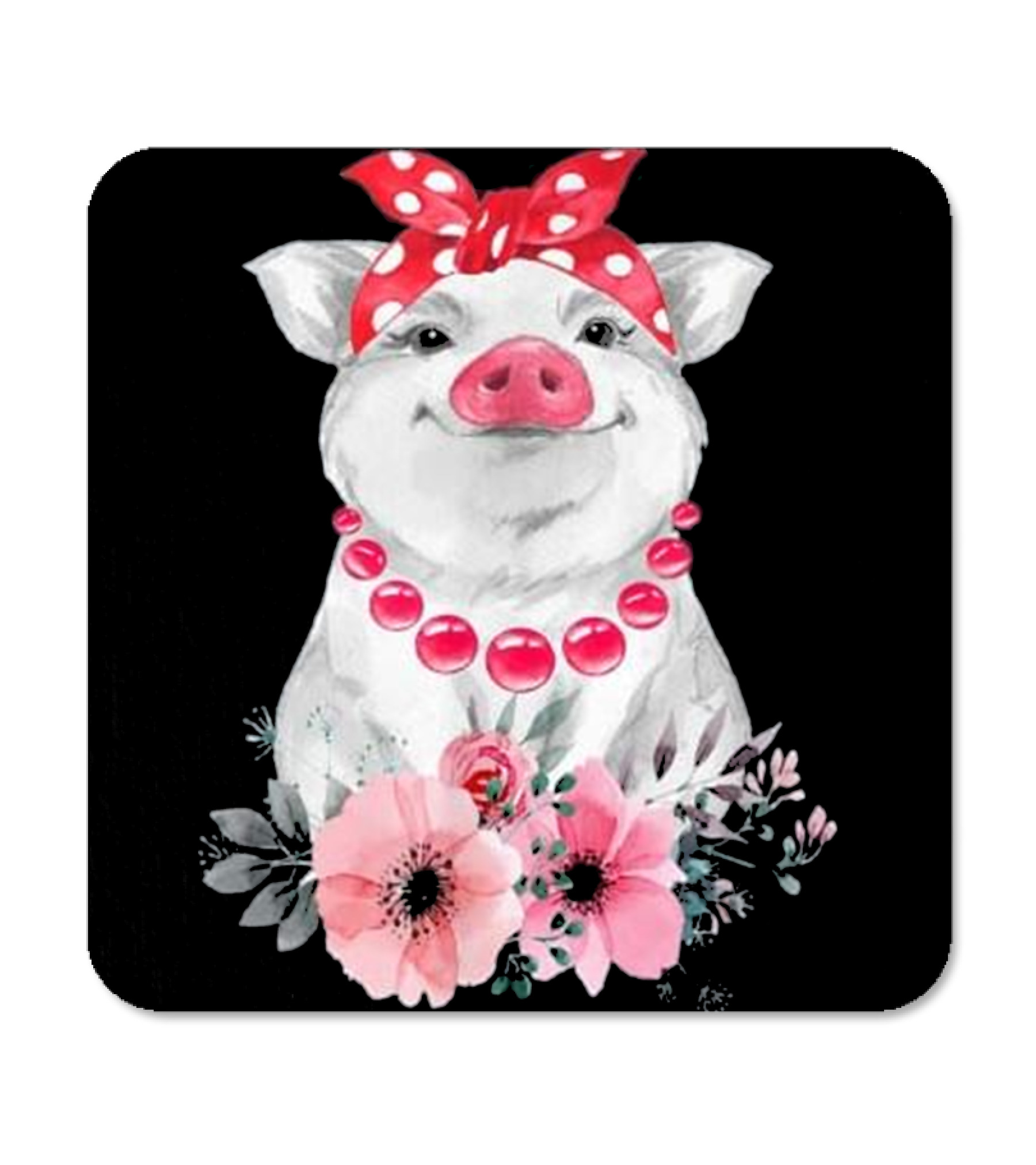Pig Bandana cute for Girl...Coaster Pig Bandana cute for Girl...Coaster