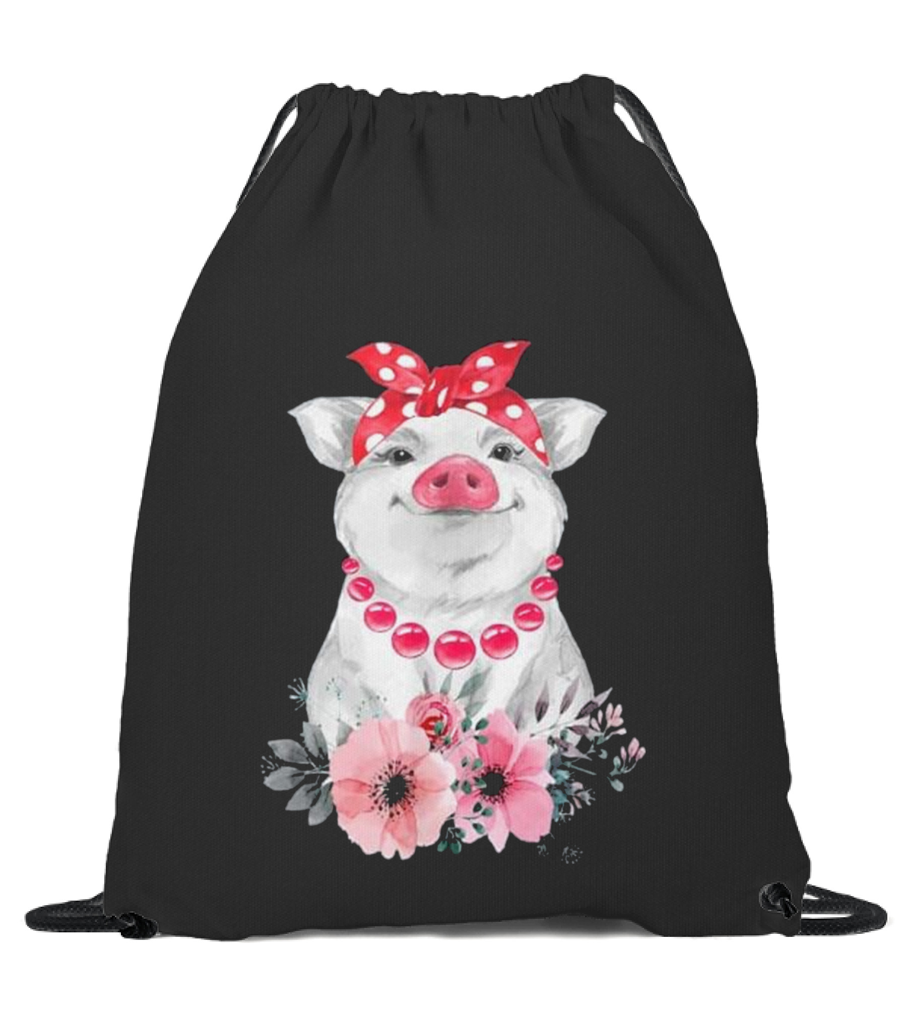 Pig Bandana cute for Girl and Wo Drawstring Bag