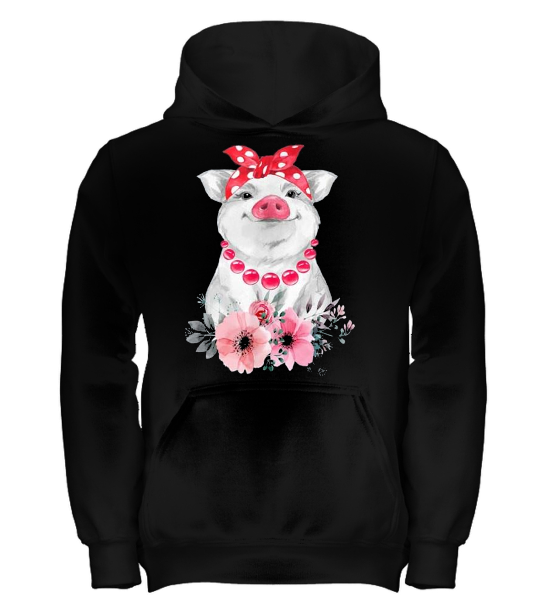 Pig Bandana cute for Girl...Kids Hoodie 