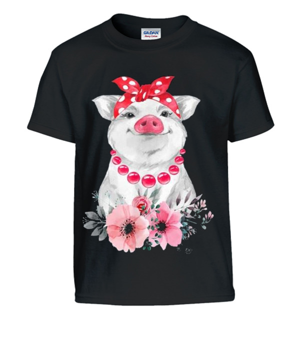 Pig Bandana cute for Girl...Kids T-Shirt Pig Bandana cute for Girl...Kids T-Shirt