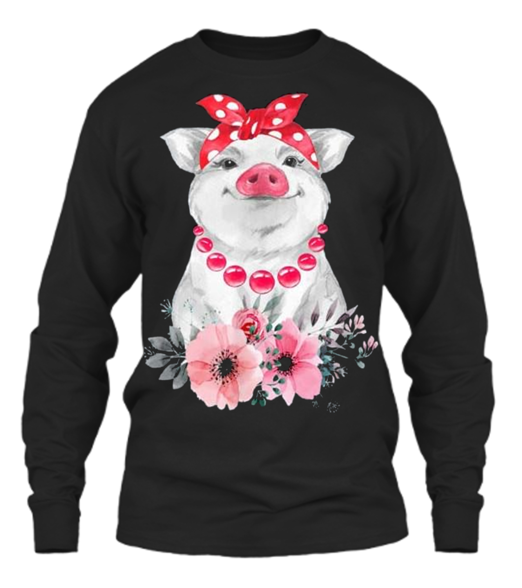 Pig Bandana cute for Girl...Unisex Long Sleeve 
