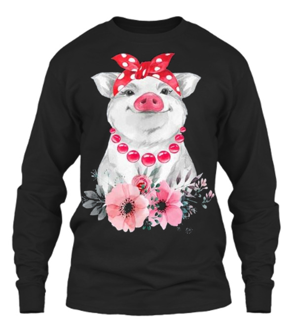 Pig Bandana cute for Girl...Unisex Long Sleeve Pig Bandana cute for Girl...Unisex Long Sleeve