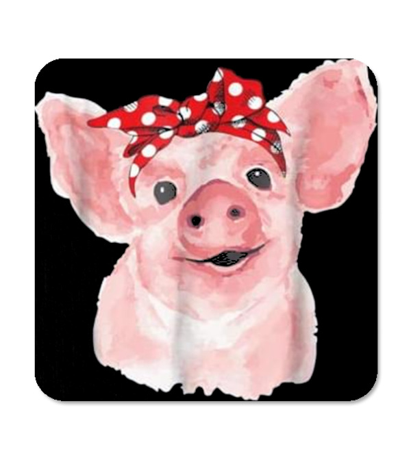 Pig Bandana cute for Girl...Coaster Pig Bandana cute for Girl...Coaster