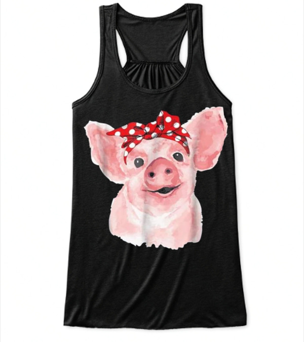 Pig Bandana cute for Girl...Flowy Tank Top Pig Bandana cute for Girl...Flowy Tank Top