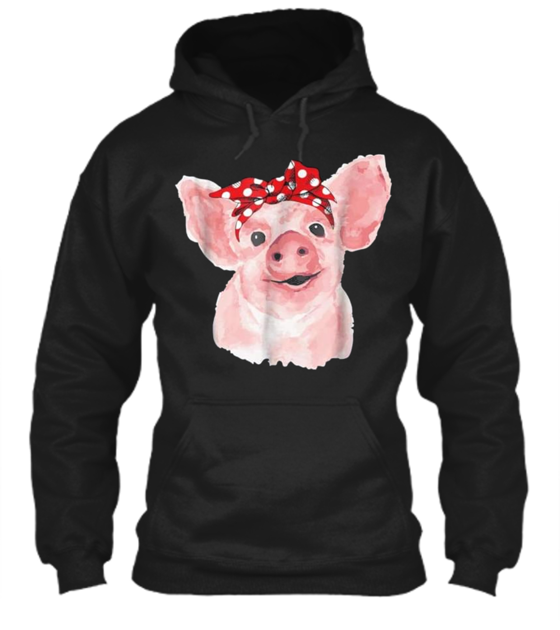 Pig Bandana cute for Girl and Wome Hoodie