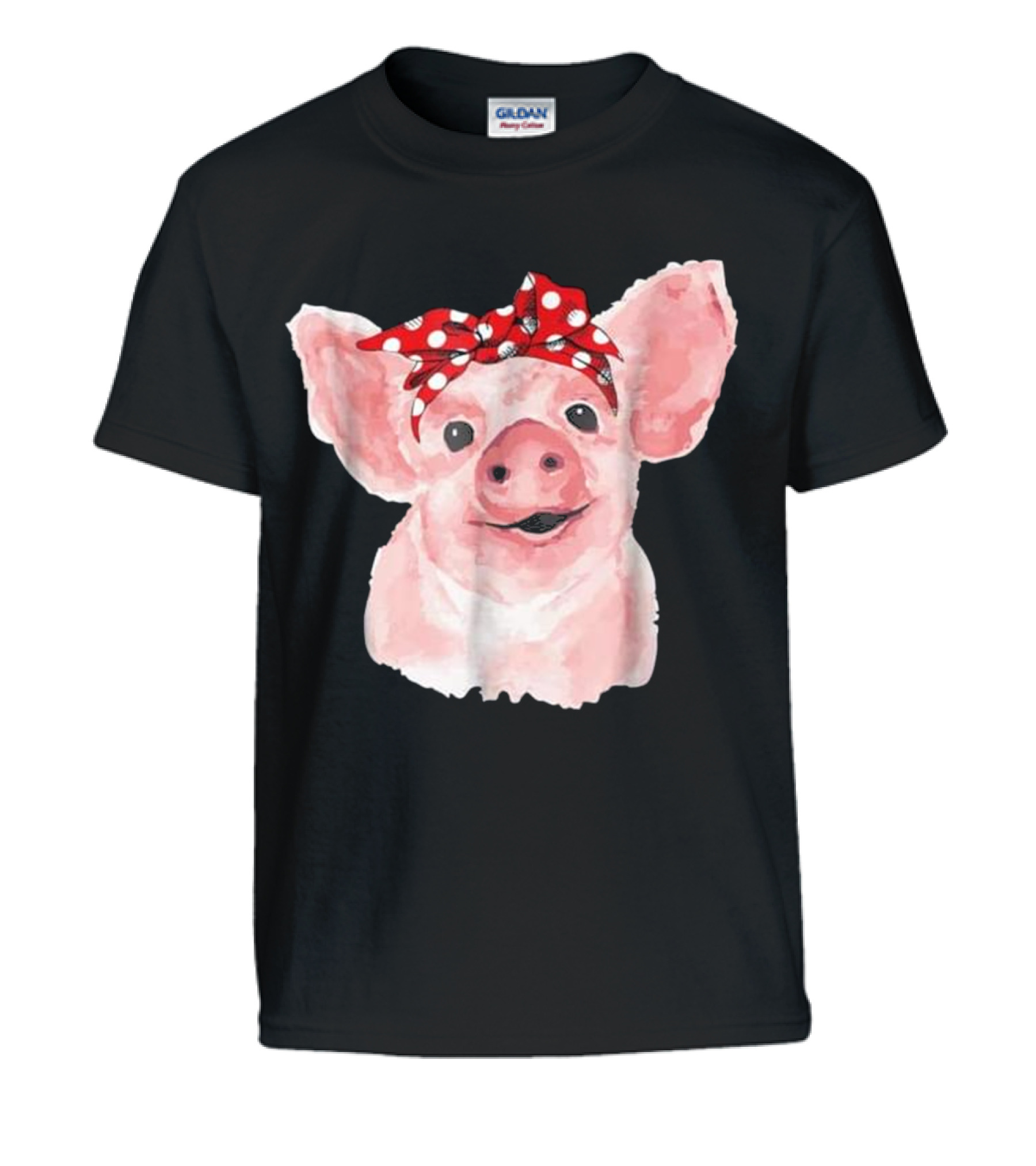 Pig Bandana cute for Girl...Kids T-Shirt 