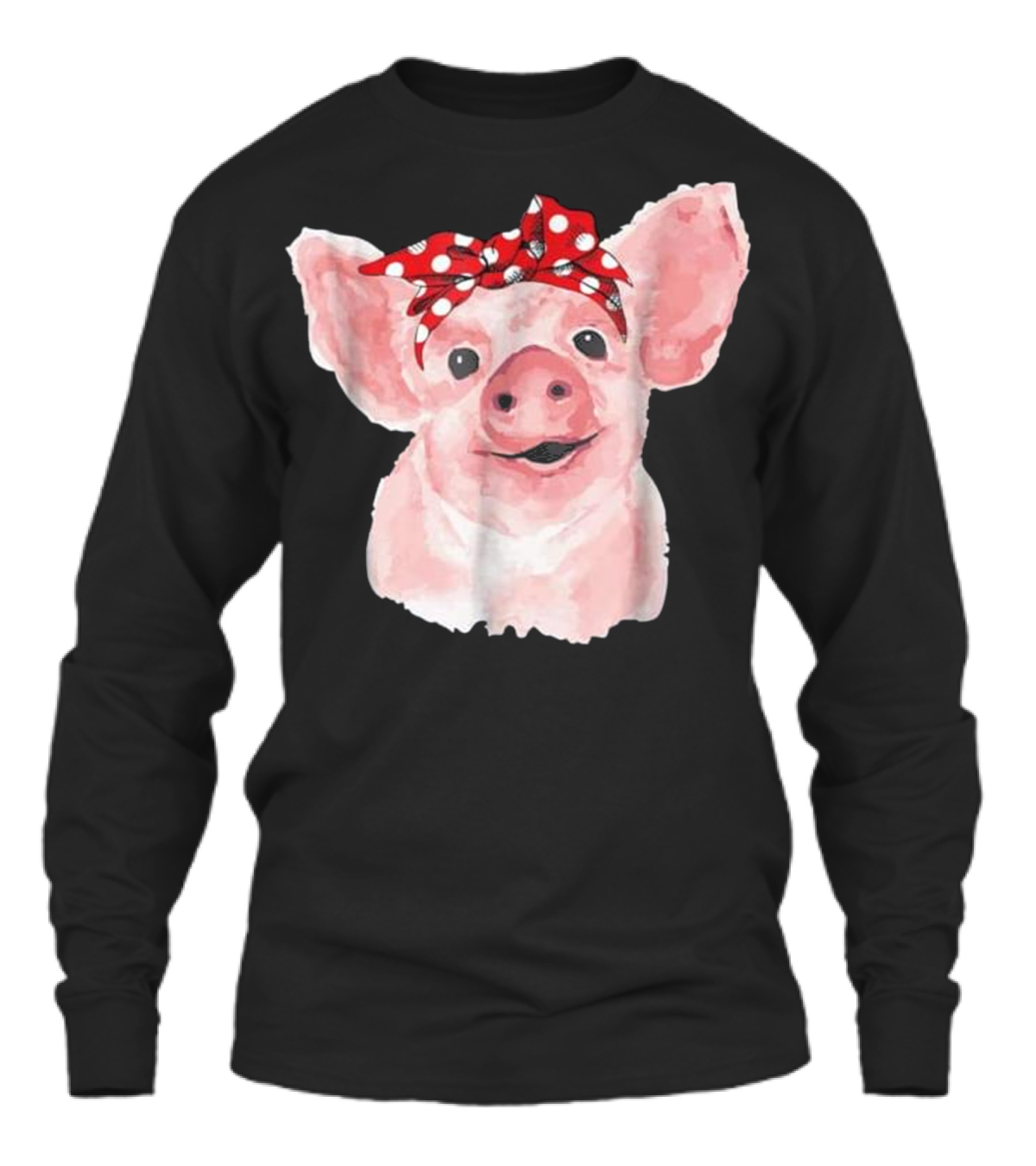Pig Bandana cute for Girl...Unisex Long Sleeve 