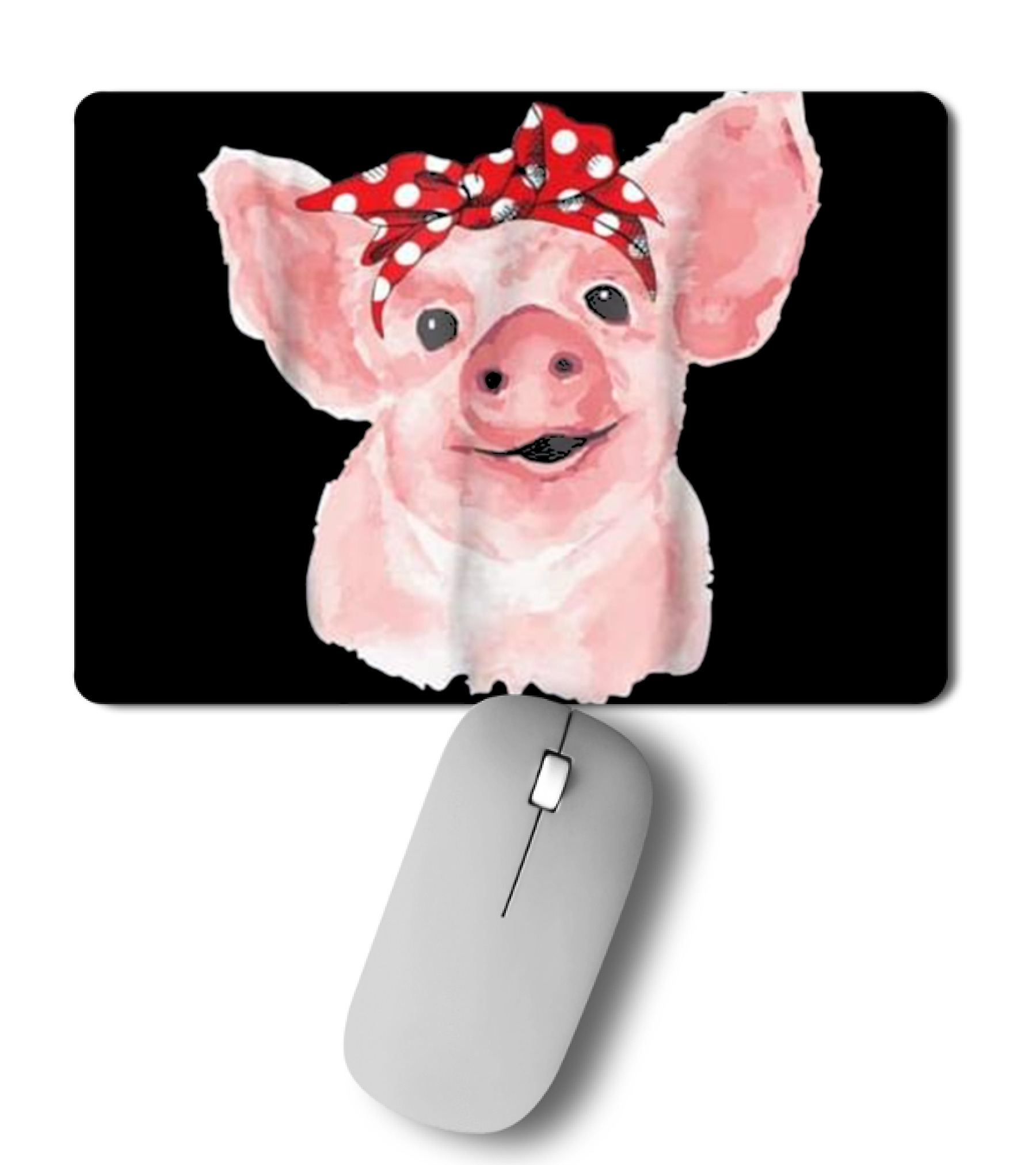 Pig Bandana cute for Girl...Mousepad Pig Bandana cute for Girl...Mousepad