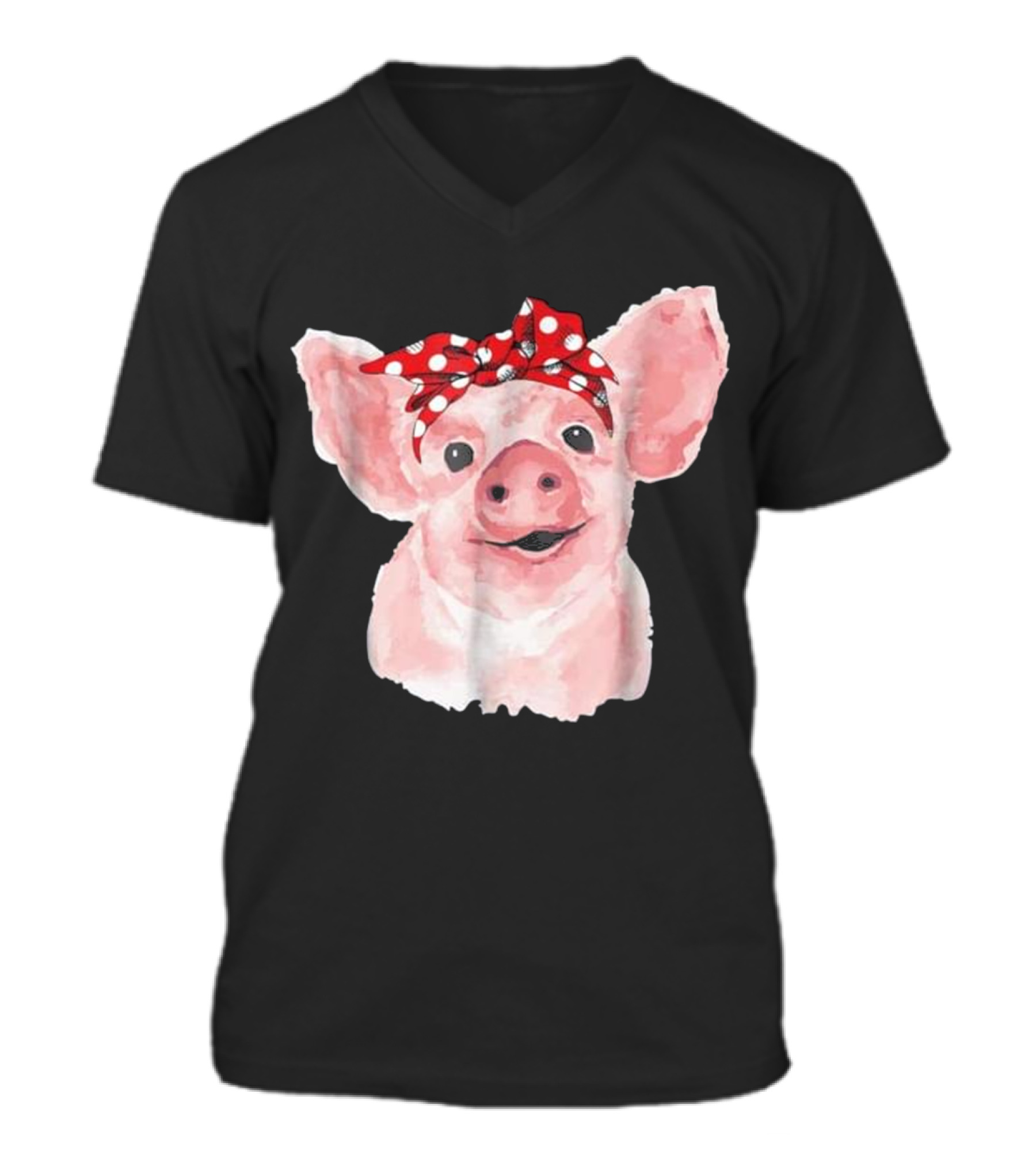 Pig Bandana cute for Girl and Wome V-Neck Unisex T-Shirt