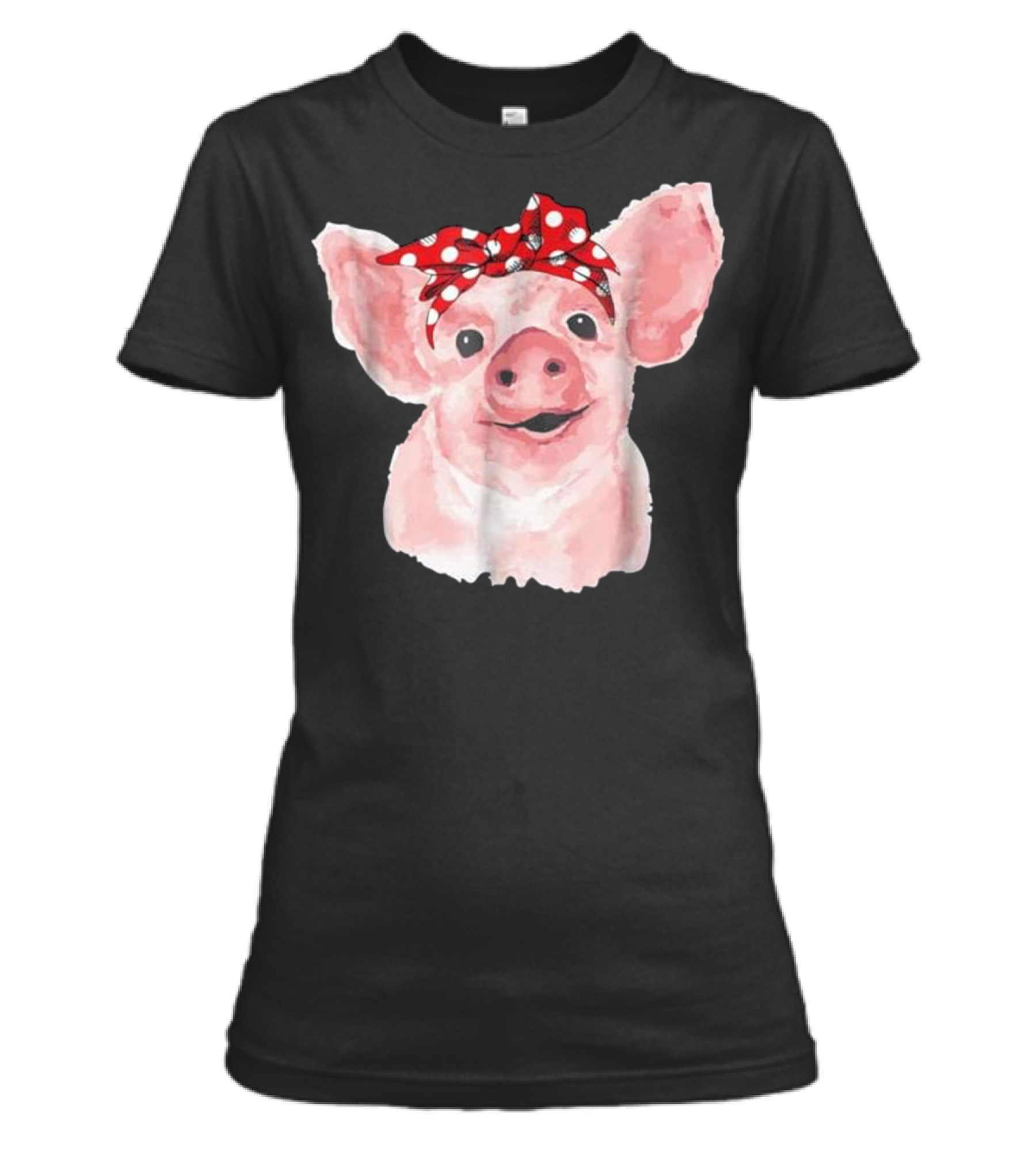 Pig Bandana cute for Girl...Womens T-Shirt 