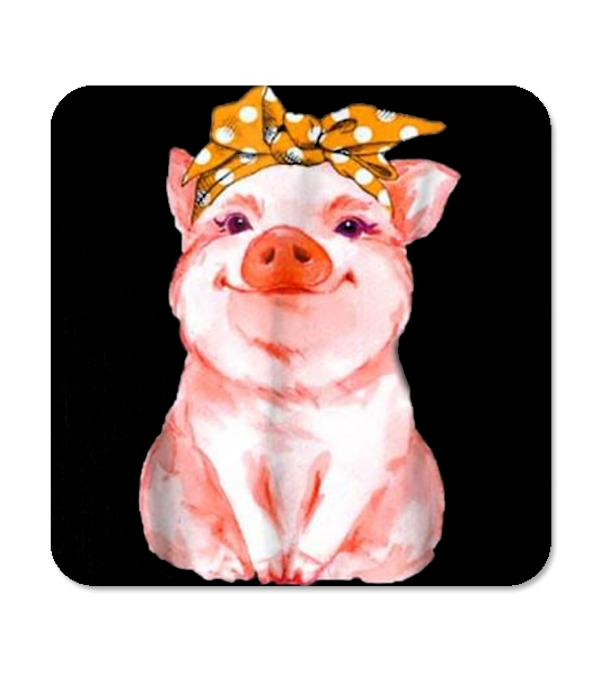 Pig Bandana cute for Girl...Coaster Pig Bandana cute for Girl...Coaster