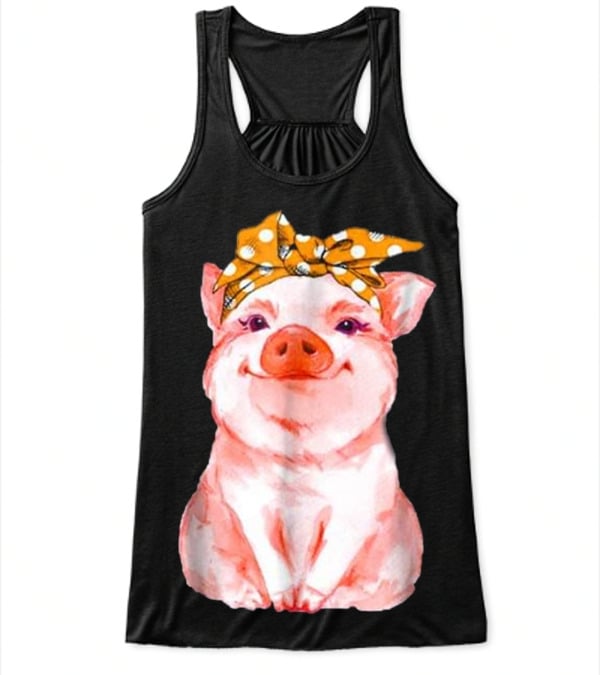 Pig Bandana cute for Girl...Flowy Tank Top Pig Bandana cute for Girl...Flowy Tank Top
