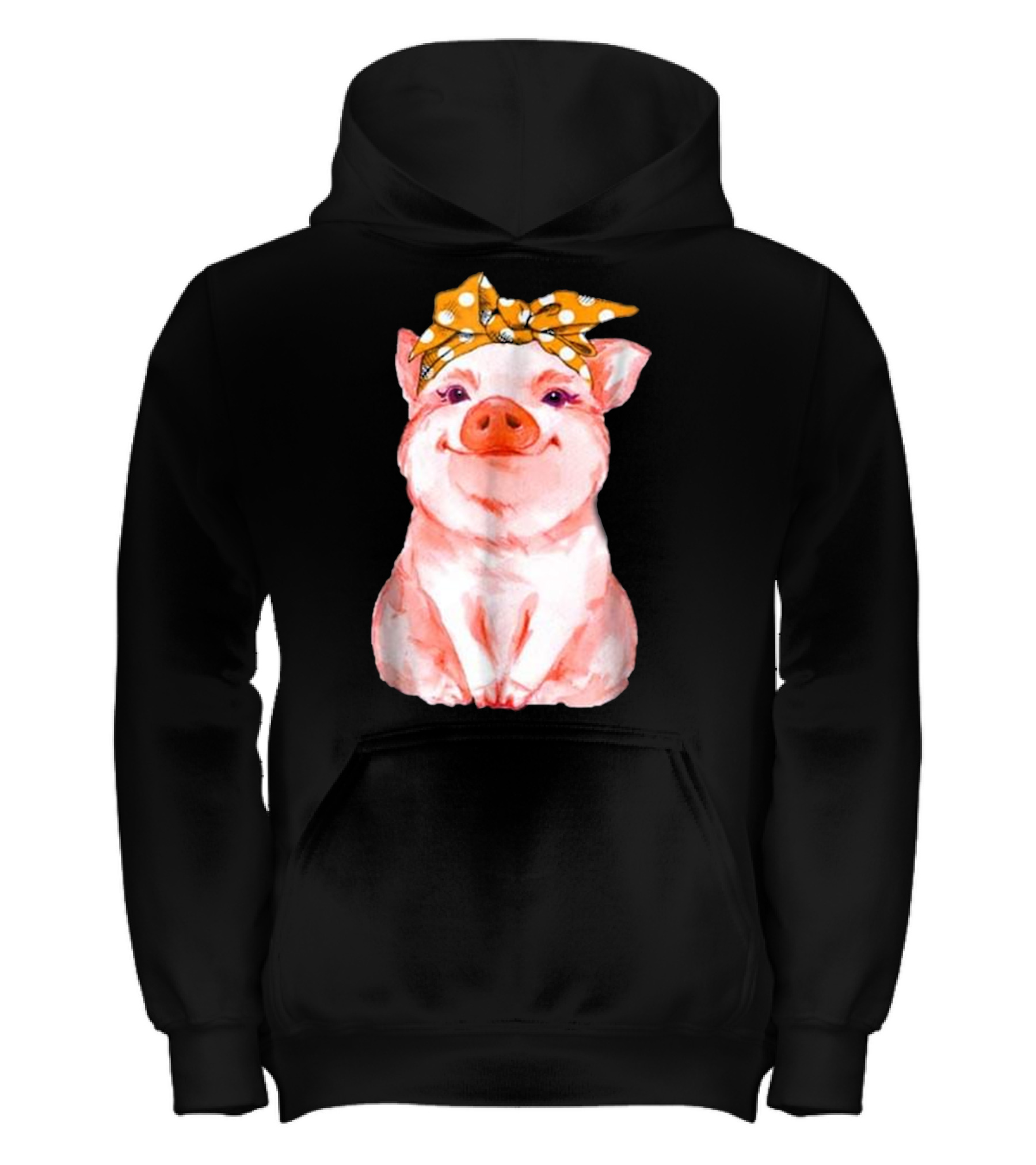 Pig Bandana cute for Girl...Kids Hoodie 
