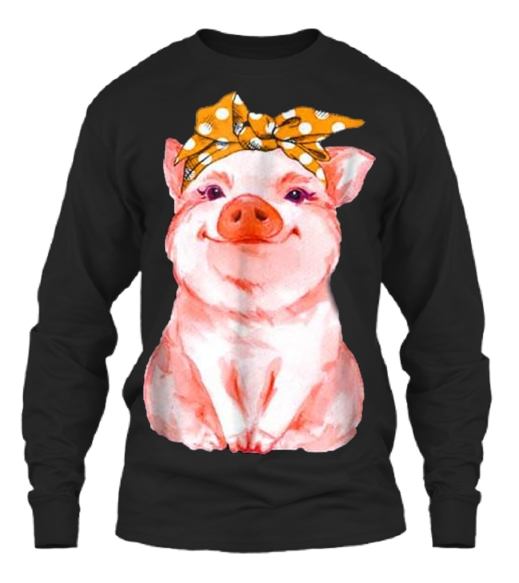 Pig Bandana cute for Girl...Unisex Long Sleeve Pig Bandana cute for Girl...Unisex Long Sleeve