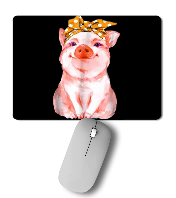 Pig Bandana cute for Girl...Mousepad Pig Bandana cute for Girl...Mousepad