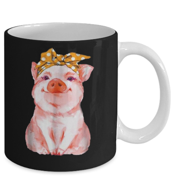 Pig Bandana cute for Girl...Mug Pig Bandana cute for Girl...Mug
