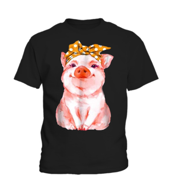 Pig Bandana cute for Girl...Toddler T-Shirt Pig Bandana cute for Girl...Toddler T-Shirt