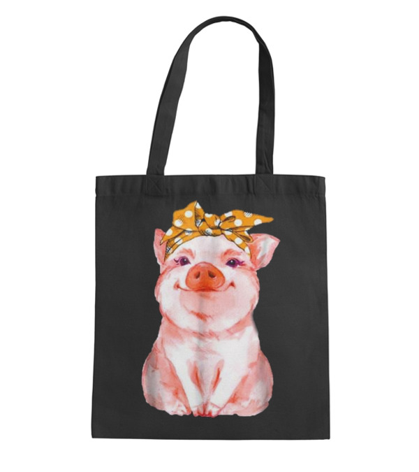 Pig Bandana cute for Girl...Tote Bag Pig Bandana cute for Girl...Tote Bag