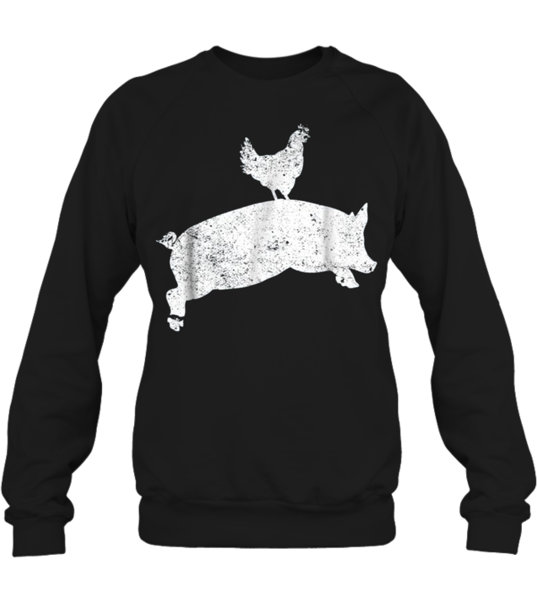 Pig Chicken Country Hog Vintage Men Crewneck Sweatshirt