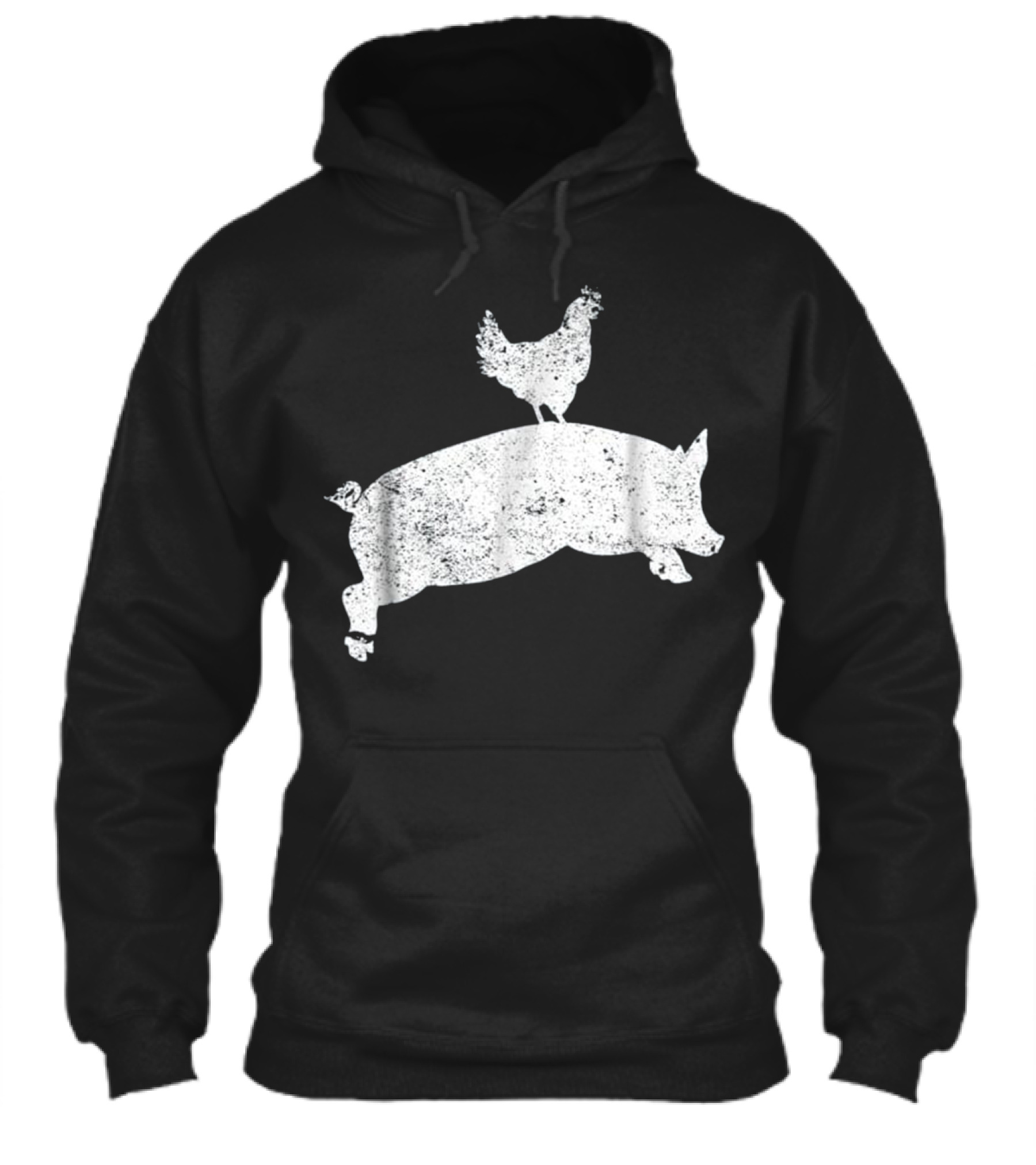 Pig Chicken Country Hog Vintage Men Hoodie