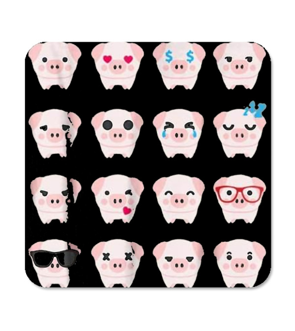 Pig Emoji pig lover gifts Coaster Pig Emoji pig lover gifts Coaster