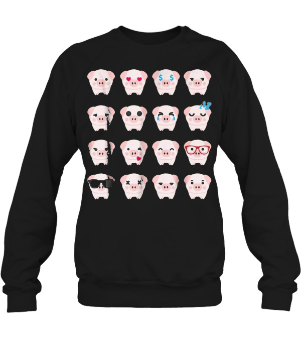 Pig Emoji pig lover gifts Crewneck Sweatshirt Pig Emoji pig lover gifts Crewneck Sweatshirt