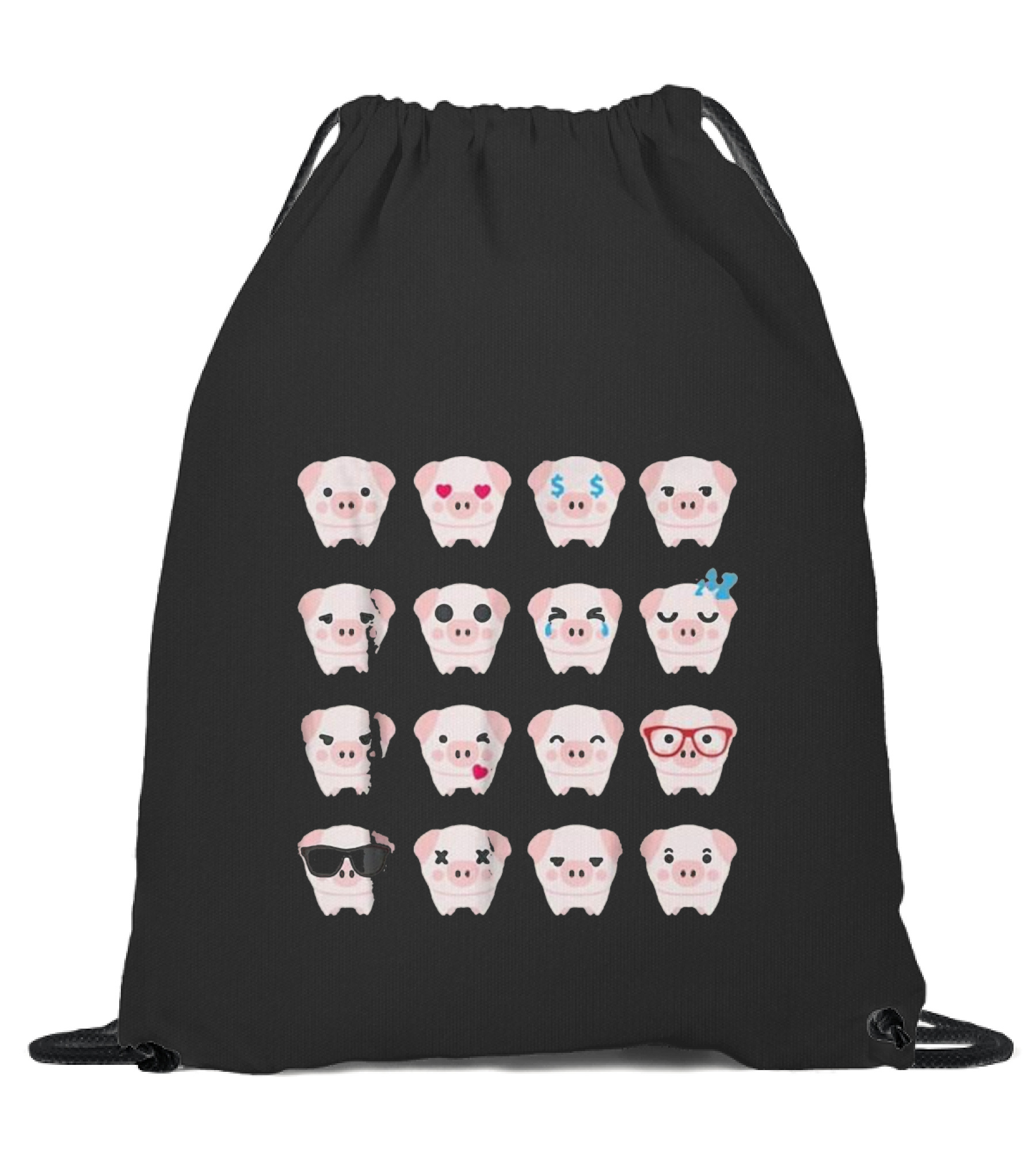 Pig Emoji pig lover gifts Drawstring Bag 